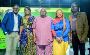 L–R: CEO/Co-Founder, Optimus AI Labs, Lanre Basamta; CEO, NaijaNomads, Yejide Runsewe; President, FintechNGR, Dr. Stanley Jacob; MD/CEO, SANEF and GovCo FintechNGR, Mrs. Uche Uzoebo; and Chief Technology Officer, Remita Payment Services Ltd, Mujib Ishola, during the 2025 Nigeria Fintech Week, Sponsored by Remita, themed “The Fintech Ecosystem Symphony: Orchestrating Nigeria’s Digital Future” held recently in Lagos.
